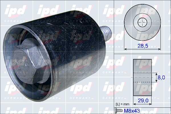IPD 15-3897 Tensioner pulley, timing belt 153897: Buy near me in Poland at 2407.PL - Good price!