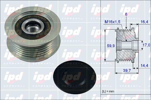 IPD 15-3893 Freewheel clutch, alternator 153893: Buy near me at 2407.PL in Poland at an Affordable price!