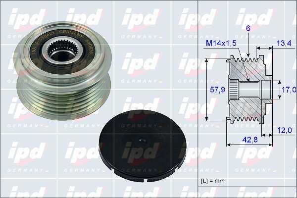 IPD 15-3892 Freewheel clutch, alternator 153892: Buy near me at 2407.PL in Poland at an Affordable price!