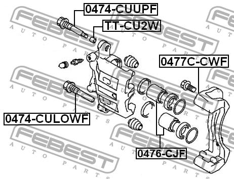 Bracket front brake caliper Febest 0477C-CWF