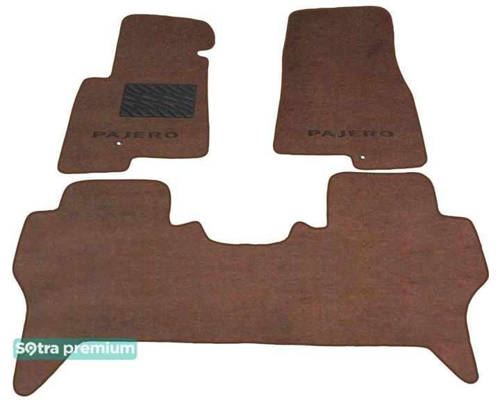 Sotra 00627-CH-CHOCO Interior mats Sotra two-layer brown for Mitsubishi Pajero (1999-2006), set 00627CHCHOCO: Buy near me in Poland at 2407.PL - Good price!
