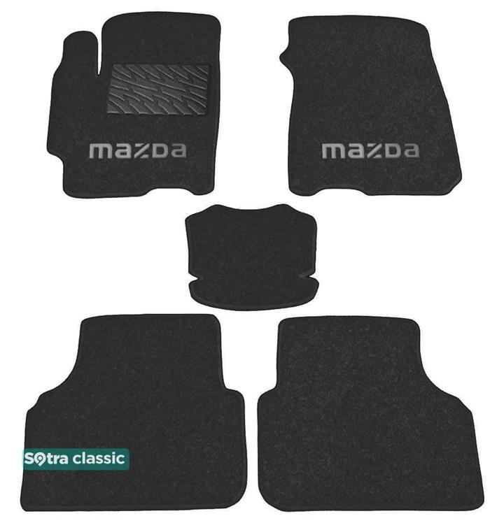 Sotra 00928-GD-BLACK Interior mats Sotra two-layer black for Mazda 5 / premacy (1999-2004), set 00928GDBLACK: Buy near me in Poland at 2407.PL - Good price!