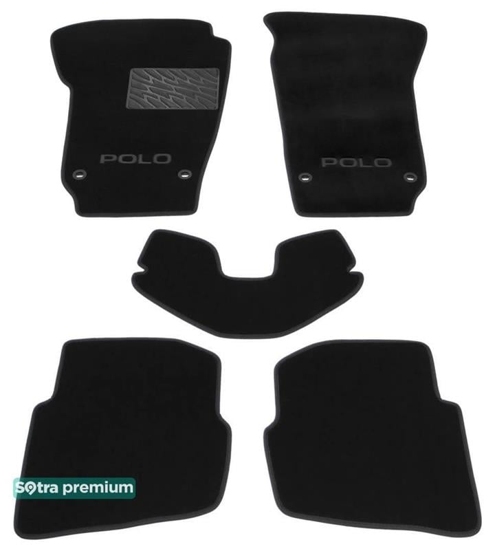 Sotra 00951-CH-BLACK Interior mats Sotra two-layer black for Volkswagen Polo (2002-2009), set 00951CHBLACK: Buy near me at 2407.PL in Poland at an Affordable price!
