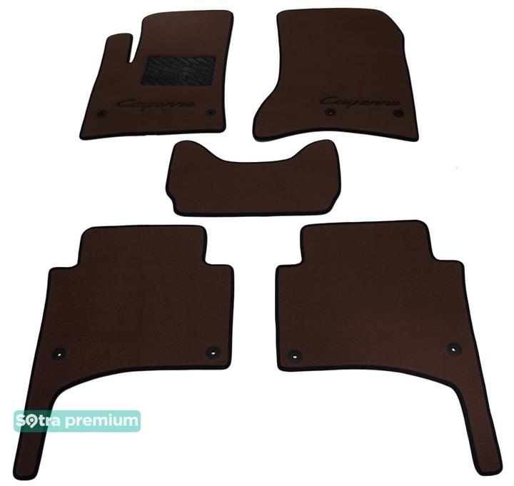 Sotra 01012-CH-CHOCO Interior mats Sotra two-layer brown for Porsche Cayenne (2002-2010), set 01012CHCHOCO: Buy near me in Poland at 2407.PL - Good price!