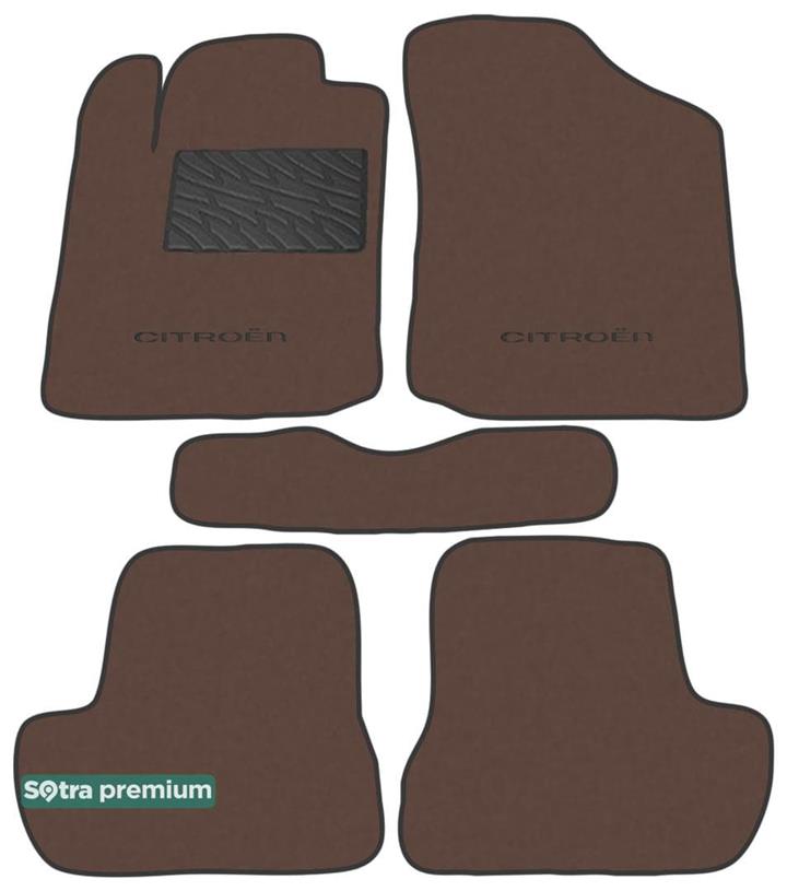 Sotra 01417-CH-CHOCO Interior mats Sotra two-layer brown for Citroen C2 (2003-2009), set 01417CHCHOCO: Buy near me in Poland at 2407.PL - Good price!