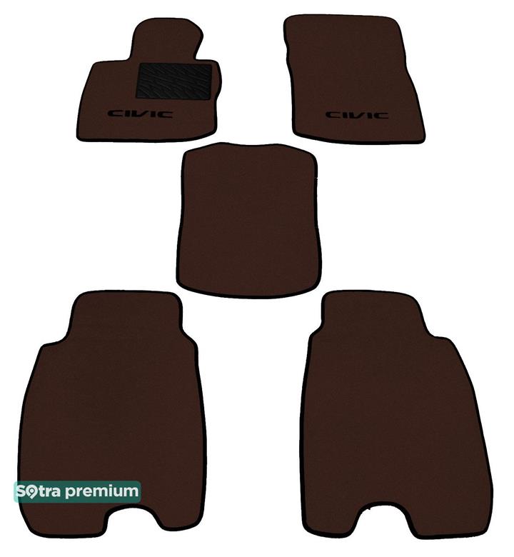 Sotra 06503-CH-CHOCO Interior mats Sotra two-layer brown for Honda Civic (2006-2011), set 06503CHCHOCO: Buy near me in Poland at 2407.PL - Good price!