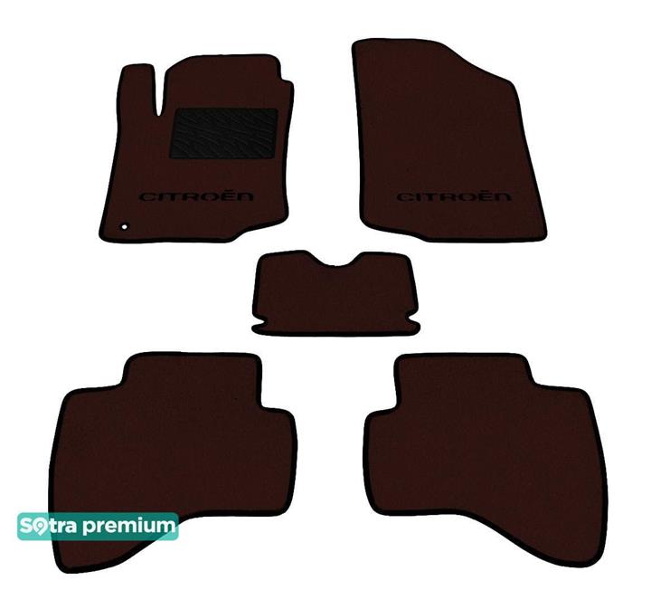 Sotra 06644-CH-CHOCO Interior mats Sotra two-layer brown for Citroen C1 (2005-2011), set 06644CHCHOCO: Buy near me in Poland at 2407.PL - Good price!