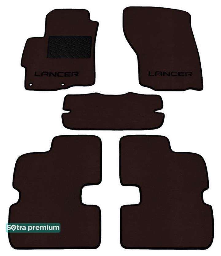 Sotra 06686-CH-CHOCO Interior mats Sotra two-layer brown for Mitsubishi Lancer / evolution (2008-), set 06686CHCHOCO: Buy near me in Poland at 2407.PL - Good price!