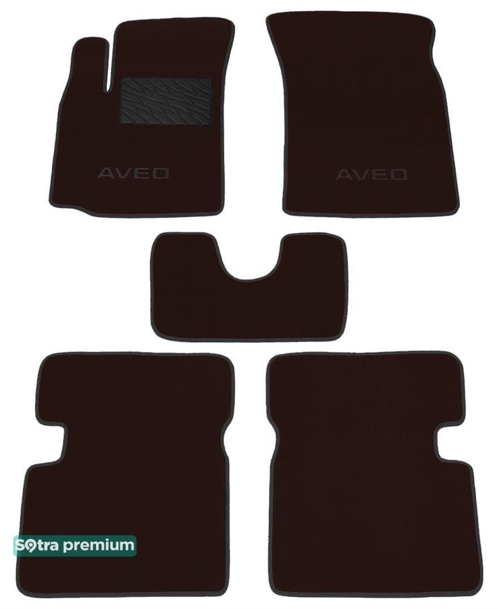 Sotra 06689-CH-CHOCO Interior mats Sotra two-layer brown for Chevrolet Aveo (2003-2011), set 06689CHCHOCO: Buy near me in Poland at 2407.PL - Good price!
