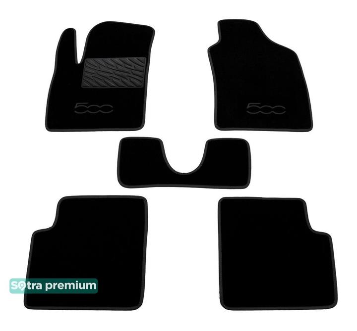 Sotra 07056-CH-BLACK Interior mats Sotra two-layer black for Fiat 500 (2007-), set 07056CHBLACK: Buy near me in Poland at 2407.PL - Good price!
