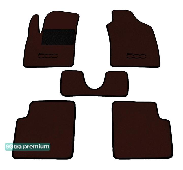 Sotra 07056-CH-CHOCO Interior mats Sotra two-layer brown for Fiat 500 (2007-), set 07056CHCHOCO: Buy near me in Poland at 2407.PL - Good price!