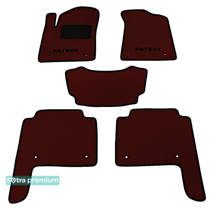 Sotra 07197-CH-CHOCO Interior mats Sotra two-layer brown for Nissan Patrol (2010-), set 07197CHCHOCO: Buy near me in Poland at 2407.PL - Good price!