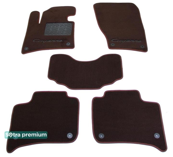 Sotra 07276-CH-CHOCO Interior mats Sotra two-layer brown for Porsche Cayenne (2010-), set 07276CHCHOCO: Buy near me in Poland at 2407.PL - Good price!