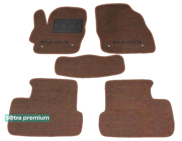 Sotra 07346-CH-CHOCO Interior mats Sotra two-layer brown for Mazda 3 (2008-2013), set 07346CHCHOCO: Buy near me in Poland at 2407.PL - Good price!