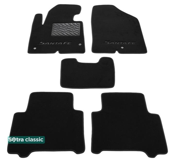 Sotra 07436-GD-BLACK Interior mats Sotra two-layer black for Hyundai Santa fe (2013-), set 07436GDBLACK: Buy near me in Poland at 2407.PL - Good price!