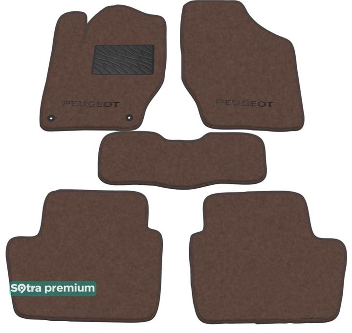 Sotra 07453-CH-CHOCO Interior mats Sotra two-layer brown for Peugeot 408 (2010-), set 07453CHCHOCO: Buy near me in Poland at 2407.PL - Good price!