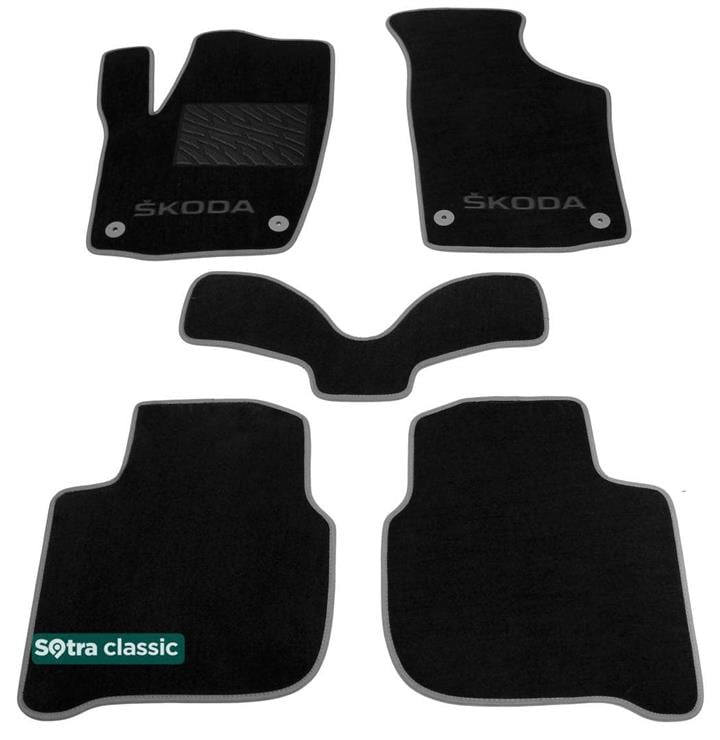 Sotra 07492-GD-BLACK Interior mats Sotra two-layer black for Skoda Rapid (2013-), set 07492GDBLACK: Buy near me in Poland at 2407.PL - Good price!