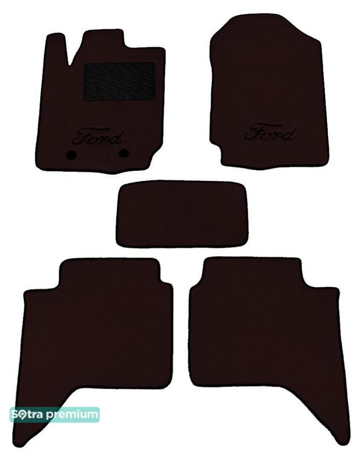 Sotra 08551-CH-CHOCO Коврики салона Sotra двухслойные коричневые для Ford Ranger (2012-), комплект 08551CHCHOCO: Отличная цена - Купить в Польше на 2407.PL!