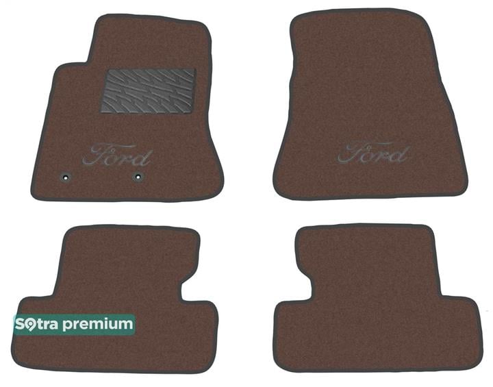 Sotra 08615-CH-CHOCO Interior mats Sotra two-layer brown for Ford Mustang (2015-), set 08615CHCHOCO: Buy near me in Poland at 2407.PL - Good price!