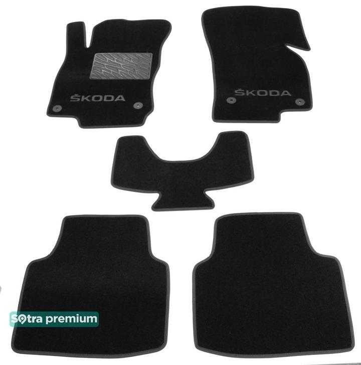 Sotra 08705-CH-BLACK Килимки салону Sotra двошарові чорні для Skoda Superb (2015-), комплект 08705CHBLACK: Приваблива ціна - Купити у Польщі на 2407.PL!
