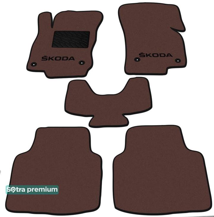 Sotra 08705-CH-CHOCO Коврики салона Sotra двухслойные коричневые для Skoda Superb (2015-), комплект 08705CHCHOCO: Отличная цена - Купить в Польше на 2407.PL!