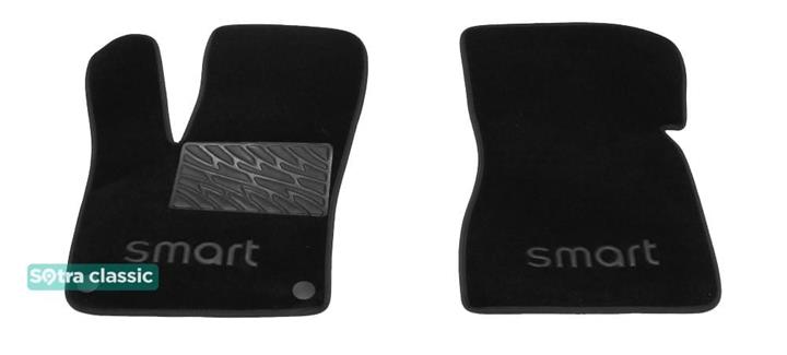 Sotra 08707-GD-BLACK Interior mats Sotra two-layer black for Smart Fortwo (2014-), set 08707GDBLACK: Buy near me in Poland at 2407.PL - Good price!