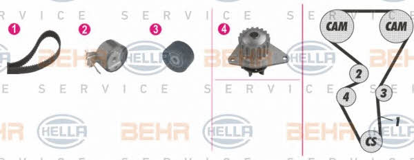 Behr-Hella 8MP 376 813-831 TIMING BELT KIT WITH WATER PUMP 8MP376813831: Buy near me in Poland at 2407.PL - Good price!