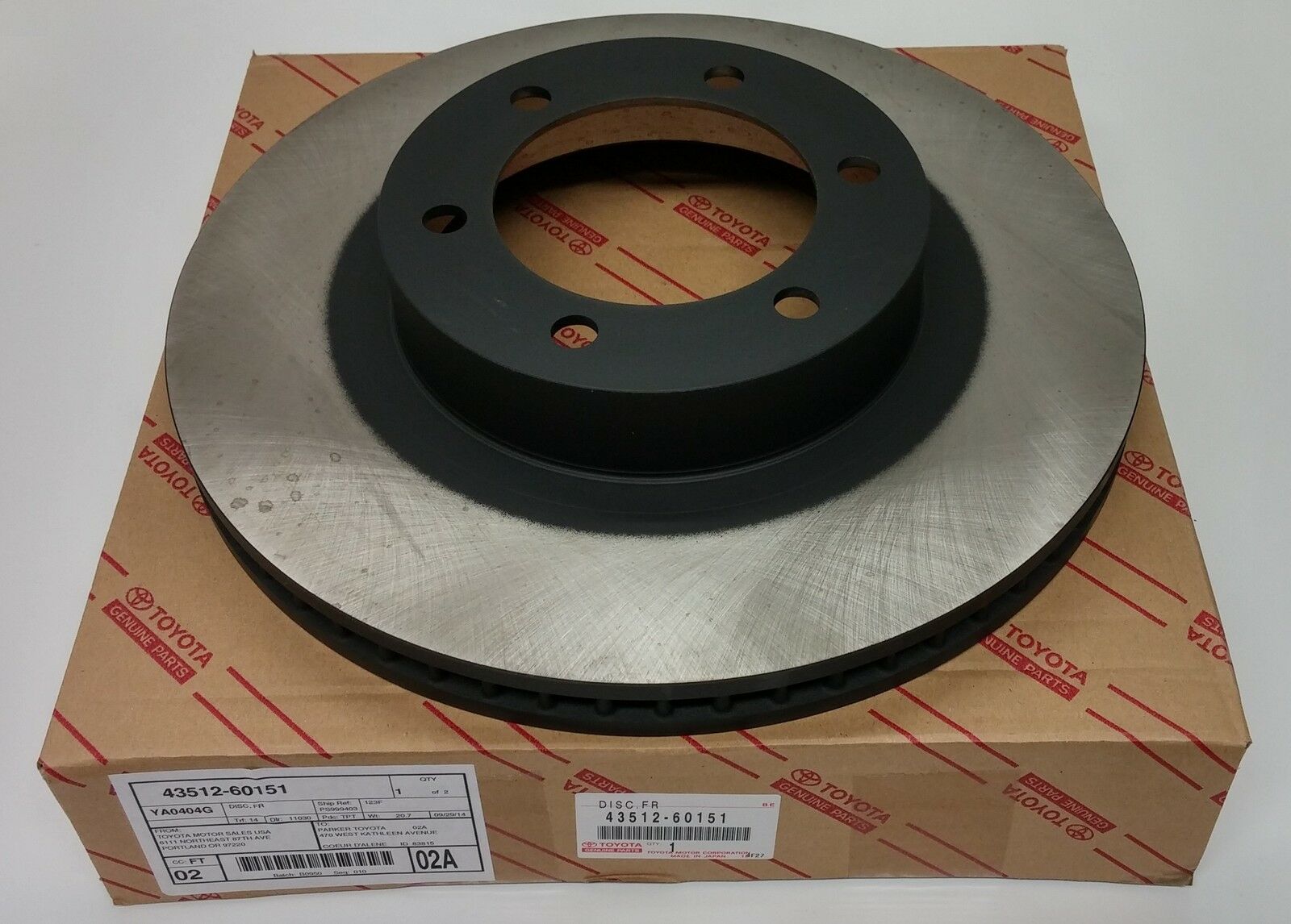 Toyota 43512-60151 Front brake disc ventilated 4351260151: Buy near me at 2407.PL in Poland at an Affordable price!