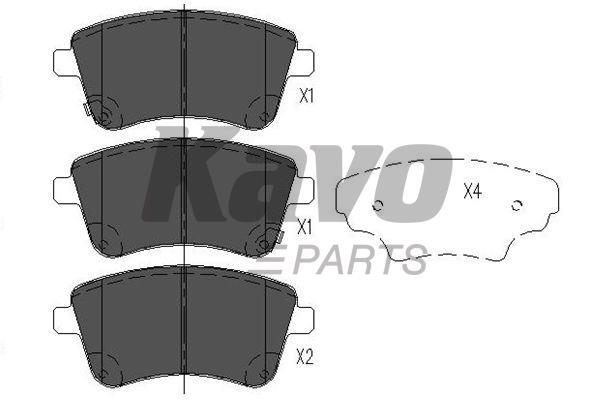 Гальмівні колодки, комплект Kavo parts KBP-4028