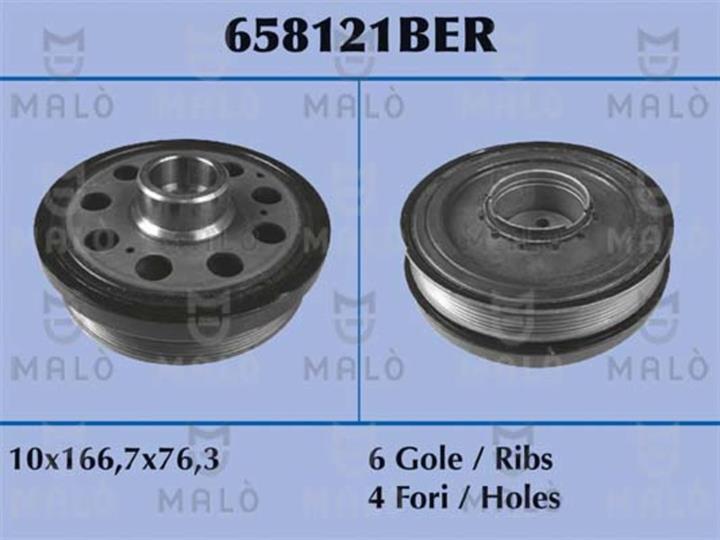 Malo 658121BER Pulley crankshaft 658121BER: Buy near me in Poland at 2407.PL - Good price!