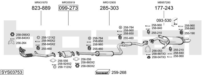 Bosal SYS03753 Exhaust system SYS03753: Buy near me in Poland at 2407.PL - Good price!