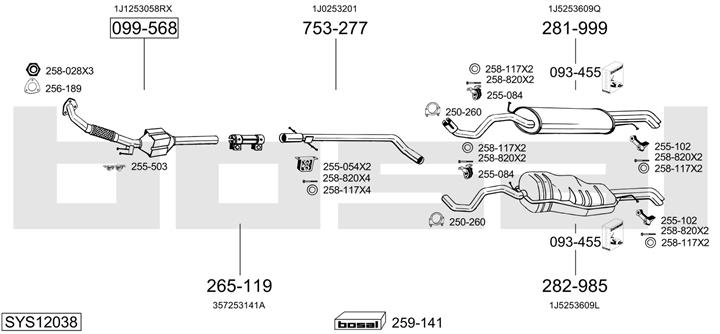 Bosal SYS12038 Abgasanlage SYS12038: Kaufen Sie zu einem guten Preis in Polen bei 2407.PL!