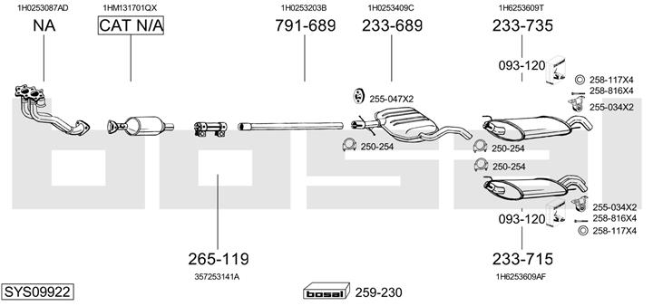 Bosal SYS09922 Exhaust system SYS09922: Buy near me in Poland at 2407.PL - Good price!