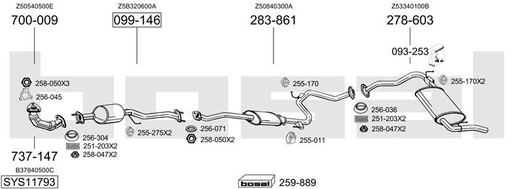 Bosal SYS11793 Exhaust system SYS11793: Buy near me in Poland at 2407.PL - Good price!