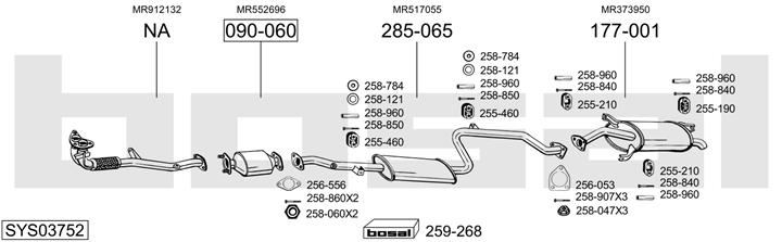 Bosal SYS03752 Exhaust system SYS03752: Buy near me in Poland at 2407.PL - Good price!