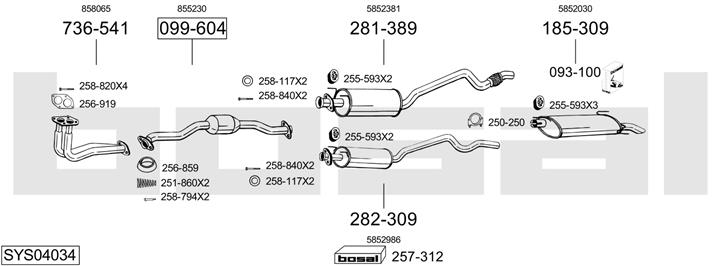 Bosal SYS04034 Exhaust system SYS04034: Buy near me in Poland at 2407.PL - Good price!