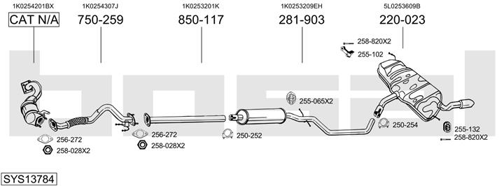 Bosal SYS13784 Exhaust system SYS13784: Buy near me in Poland at 2407.PL - Good price!