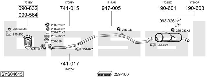 Bosal SYS04615 Abgasanlage SYS04615: Kaufen Sie zu einem guten Preis in Polen bei 2407.PL!