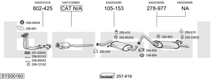 Bosal SYS00160 Exhaust system SYS00160: Buy near me in Poland at 2407.PL - Good price!