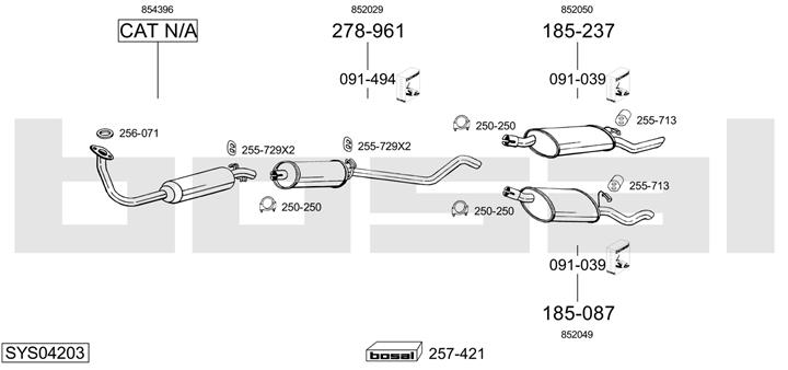 Bosal SYS04203 Abgasanlage SYS04203: Kaufen Sie zu einem guten Preis in Polen bei 2407.PL!