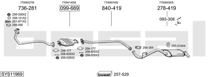 Bosal SYS11969 Exhaust system SYS11969: Buy near me in Poland at 2407.PL - Good price!