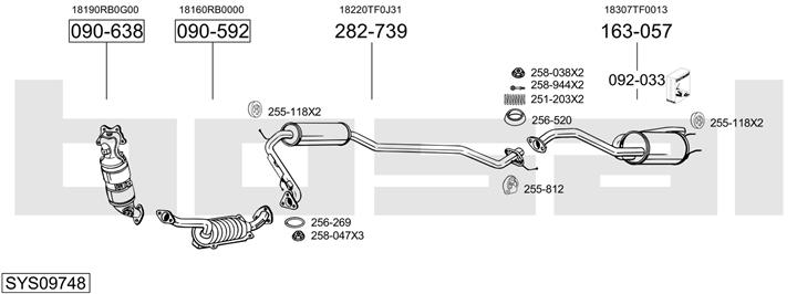 Bosal SYS09748 Exhaust system SYS09748: Buy near me in Poland at 2407.PL - Good price!