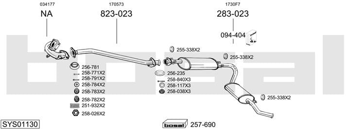 Bosal SYS01130 Exhaust system SYS01130: Buy near me in Poland at 2407.PL - Good price!