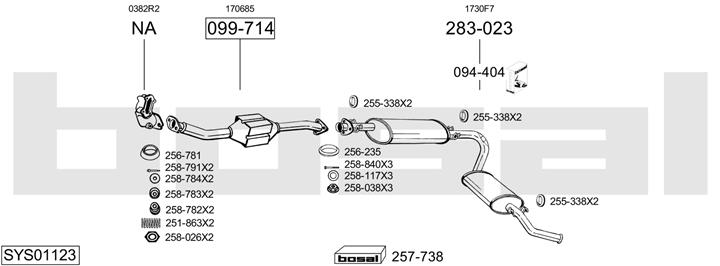 Bosal SYS01123 Exhaust system SYS01123: Buy near me in Poland at 2407.PL - Good price!