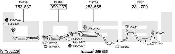 Bosal SYS02229 Abgasanlage SYS02229: Kaufen Sie zu einem guten Preis in Polen bei 2407.PL!