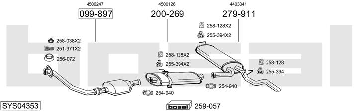 Bosal SYS04353 Exhaust system SYS04353: Buy near me in Poland at 2407.PL - Good price!