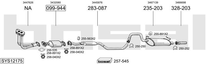 Bosal SYS12175 Exhaust system SYS12175: Buy near me in Poland at 2407.PL - Good price!