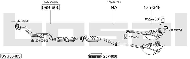 Bosal SYS03483 Система выпуска отработаных газов SYS03483: Купить в Польше - Отличная цена на 2407.PL!