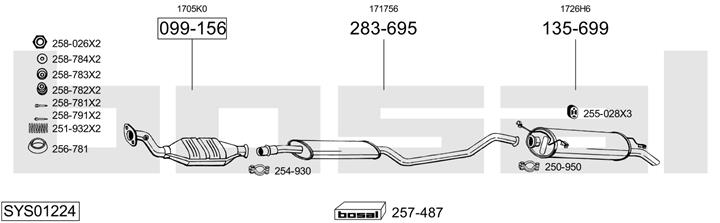 Bosal SYS01224 Exhaust system SYS01224: Buy near me in Poland at 2407.PL - Good price!