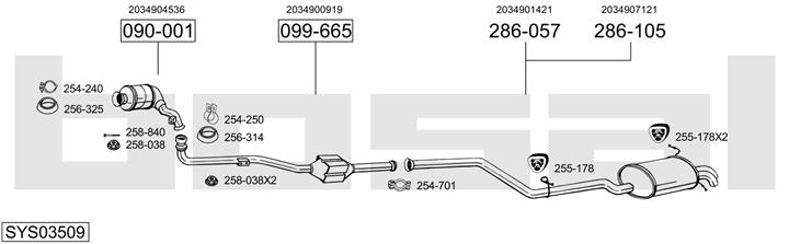 Bosal SYS03509 Exhaust system SYS03509: Buy near me in Poland at 2407.PL - Good price!